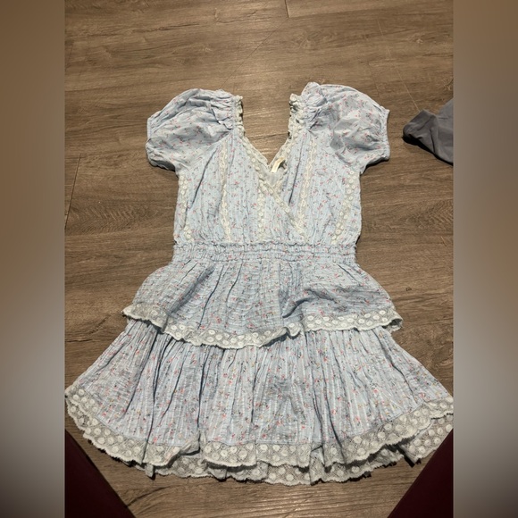 LoveShackFancy Bella Blue Floral Carlo Dress Size Medium New Without Tags - Picture 3 of 5